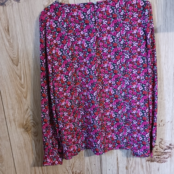 J.Crew Factory Dainty Floral Long Sleeve Peasant Blouse - Picture 2 of 9